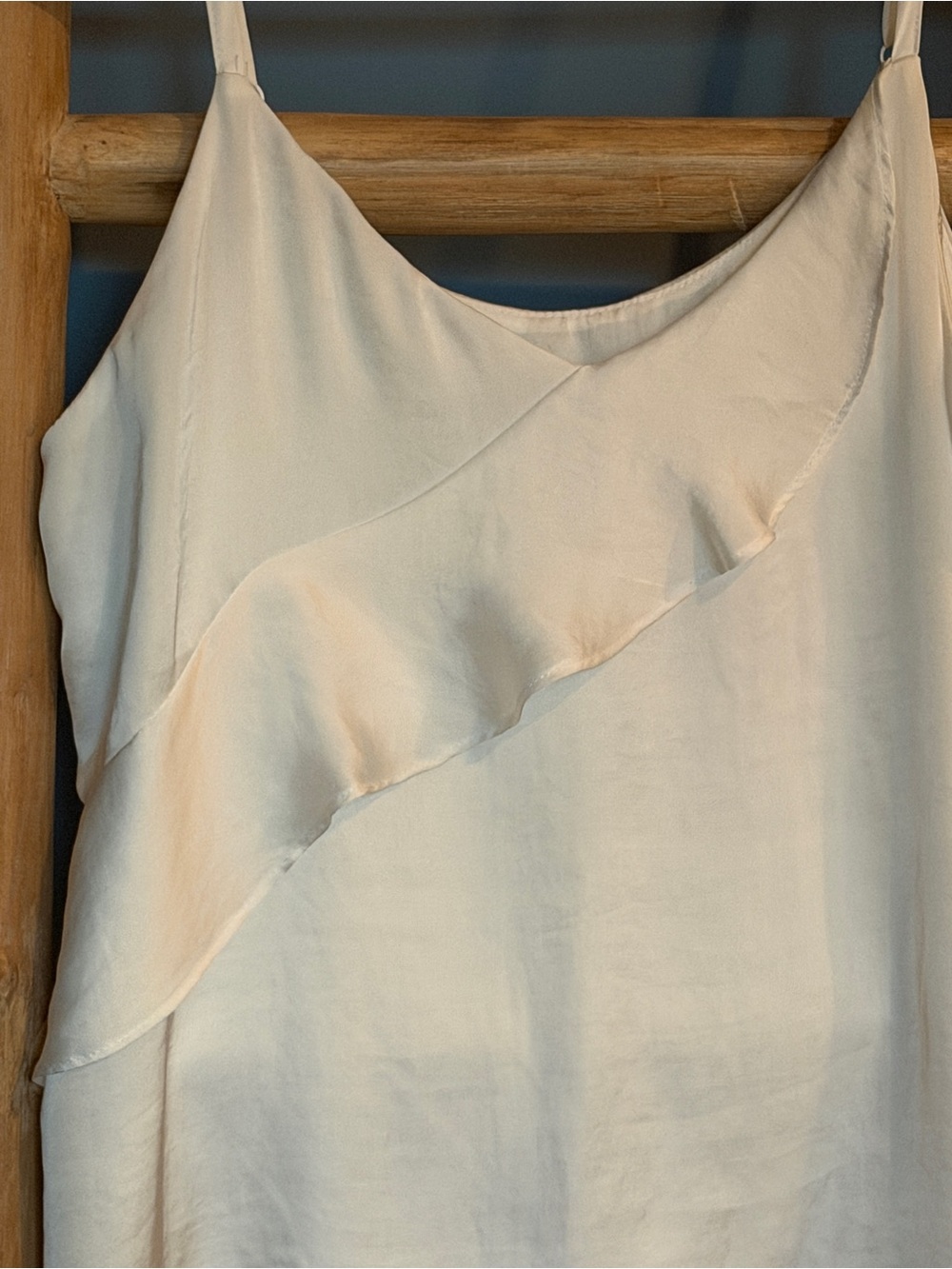 White Ruffle Silky Top - Picture 2 of 5